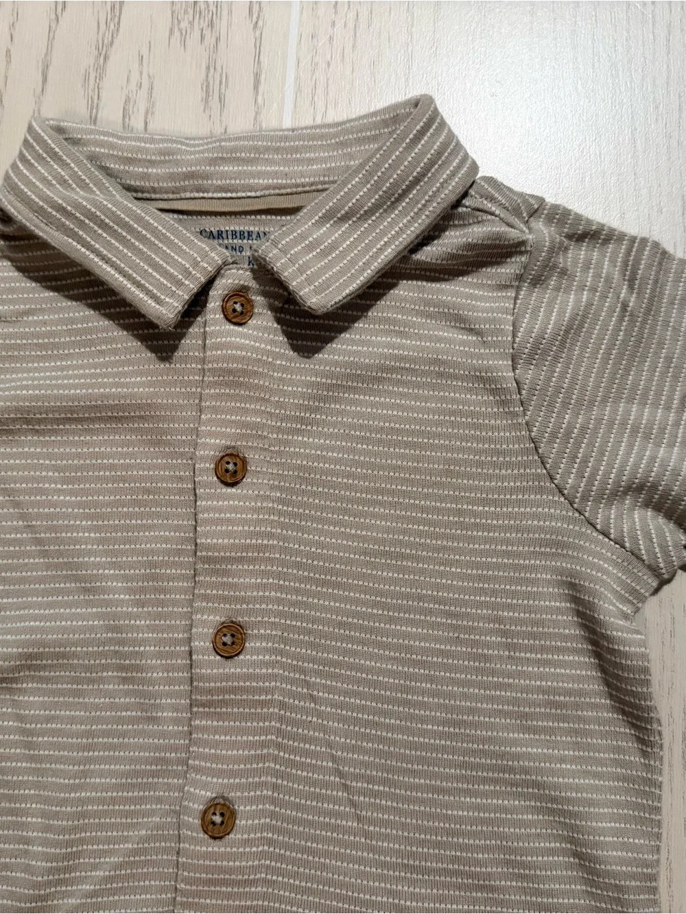 Boys 3T Button Down Shirt Bundle Blue Beige Striped 2pc Like New